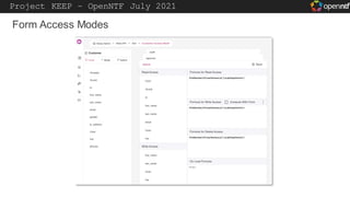 Project KEEP – OpenNTF July 2021
Form Access Modes
 