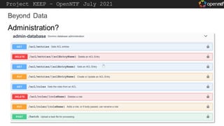 Project KEEP – OpenNTF July 2021
Administration?
Beyond Data
 