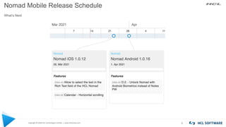 Copyright © 2020 HCL Technologies Limited | www.hcltechsw.com
Nomad Mobile Release Schedule
What’s Next
6
 