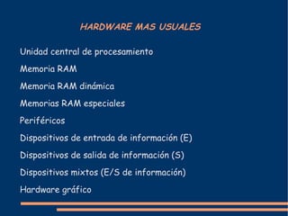 2. Hardware de almacenamiento: Memorias 