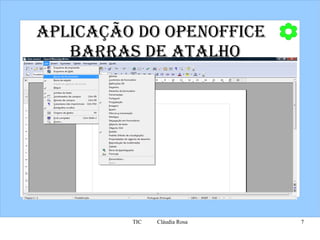 Aplicação do OpenOffice  Barras de atalho 