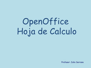 OpenOffice
Hoja de Calculo


           Profesor: Julio Serrano
 