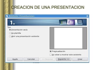 CREACION DE UNA PRESENTACION
