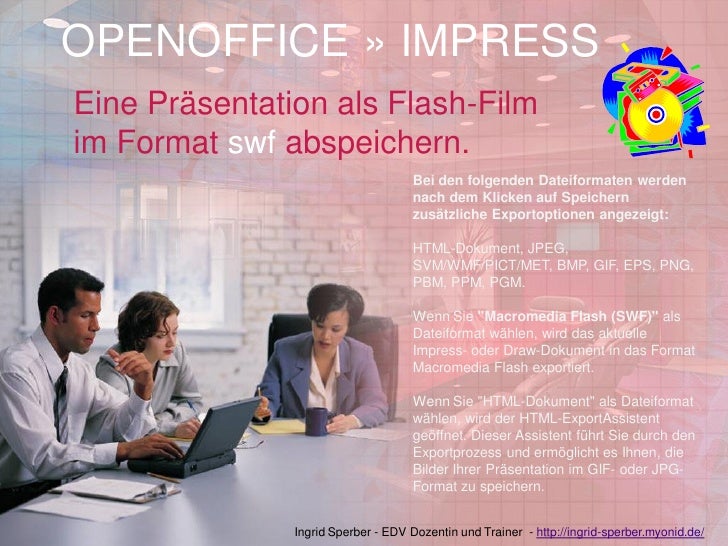 open office impress video format