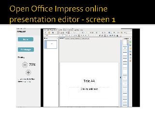 OpenOffice Impress online editor for presentations