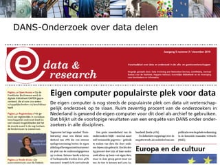 DANS-Onderzoek over data delen