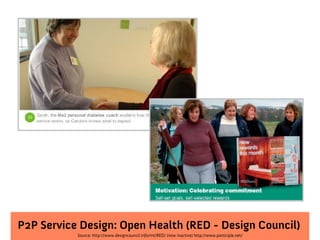 P2P Service Design: Open Health (RED - Design Council)
           Source: http://www.designcouncil.info/mt/RED/ (now inactive) http://www.participle.net/
 