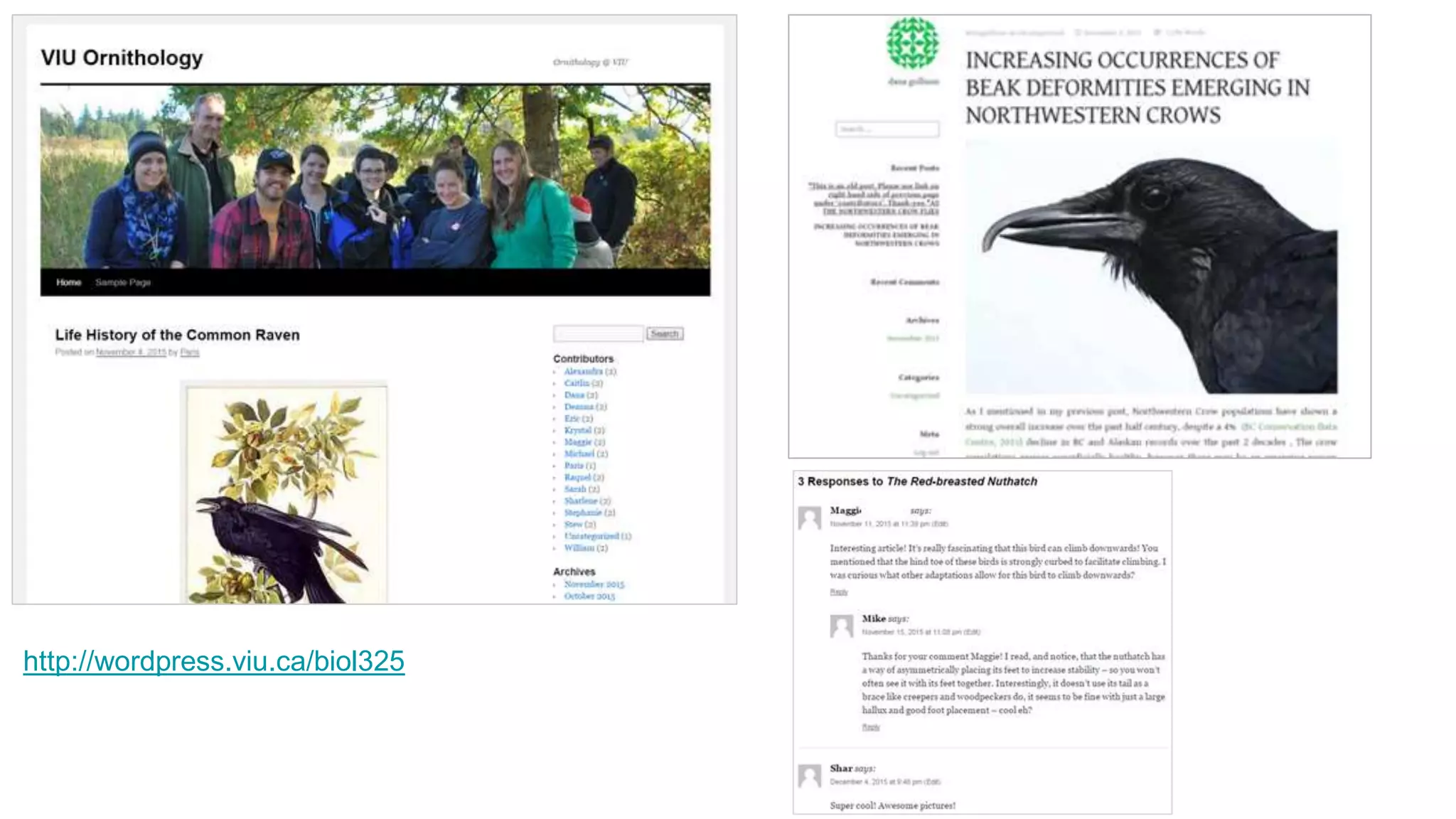 http://wordpress.viu.ca/biol325
 