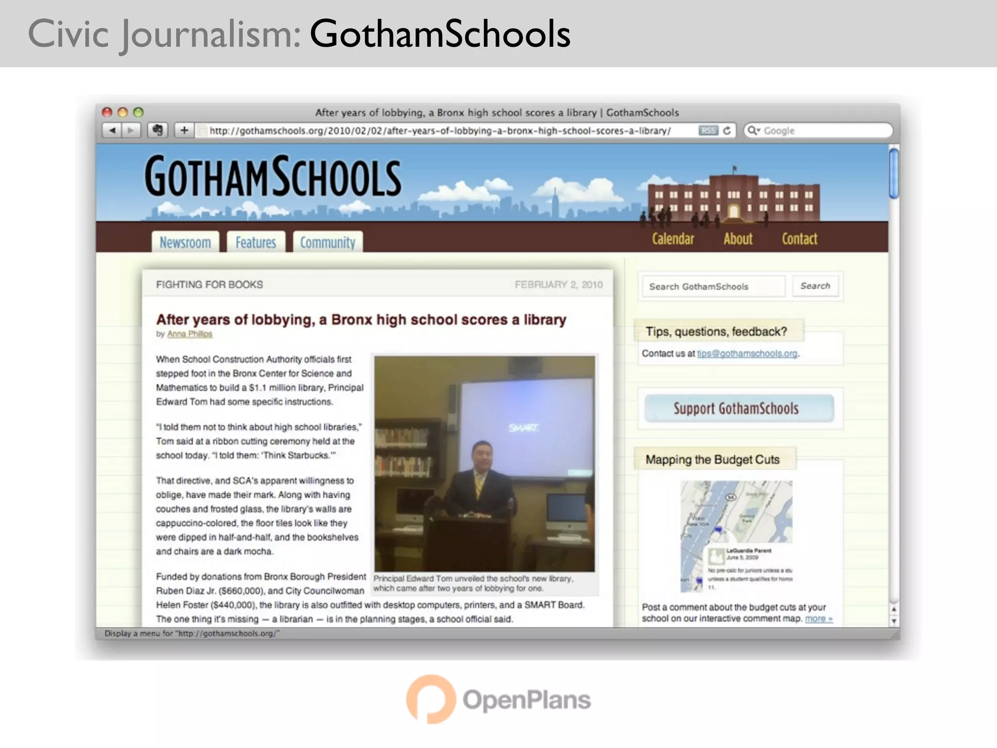 Civic Journalism: GothamSchools
 