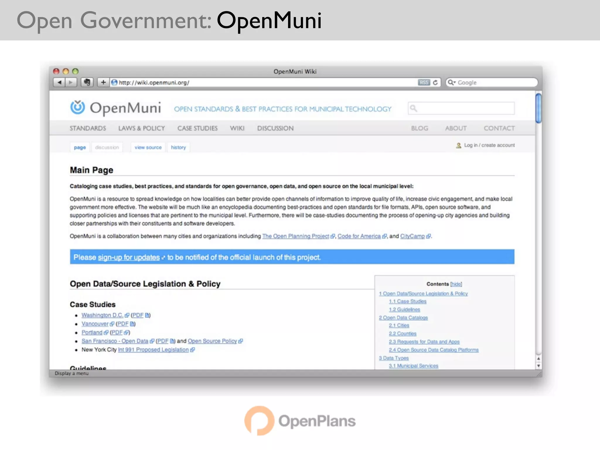 Open Government: OpenMuni
 