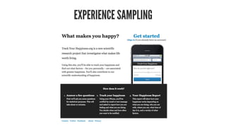 EXPERIENCE SAMPLING
 