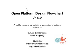 Open Platform Design Flowchart
Vs 0.2
A tool for mapping out a platform (product-as-a-platform
approach)
by Lars Zimmerman...