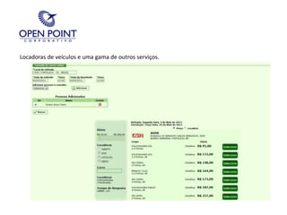 Locadoras de veículos e uma gama de outros serviços.