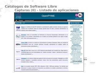 Catálogos de Software Libre
     Capturas (II) – Listado de aplicaciones
 