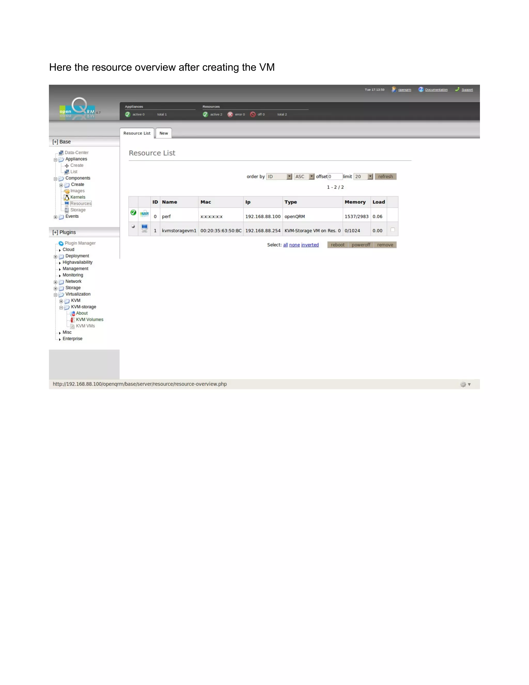 Here the resource overview after creating the VM
 