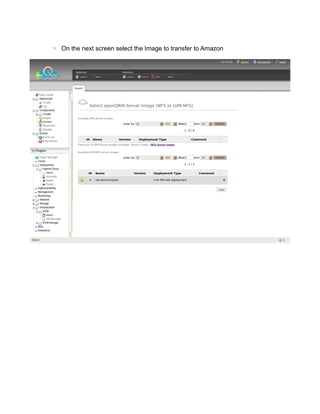 ◦ On the next screen select the Image to transfer to Amazon
 