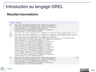 Introduction au langage GREL
Résultat intermédiaire
145/145/
 