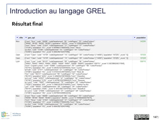 Introduction au langage GREL
Résultat final
147/147/
 