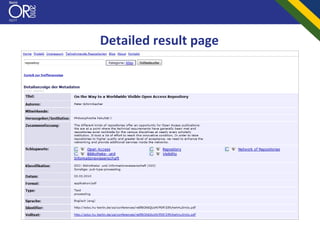 Detailed result page
 