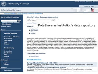 DataShare as institution’s data repository 