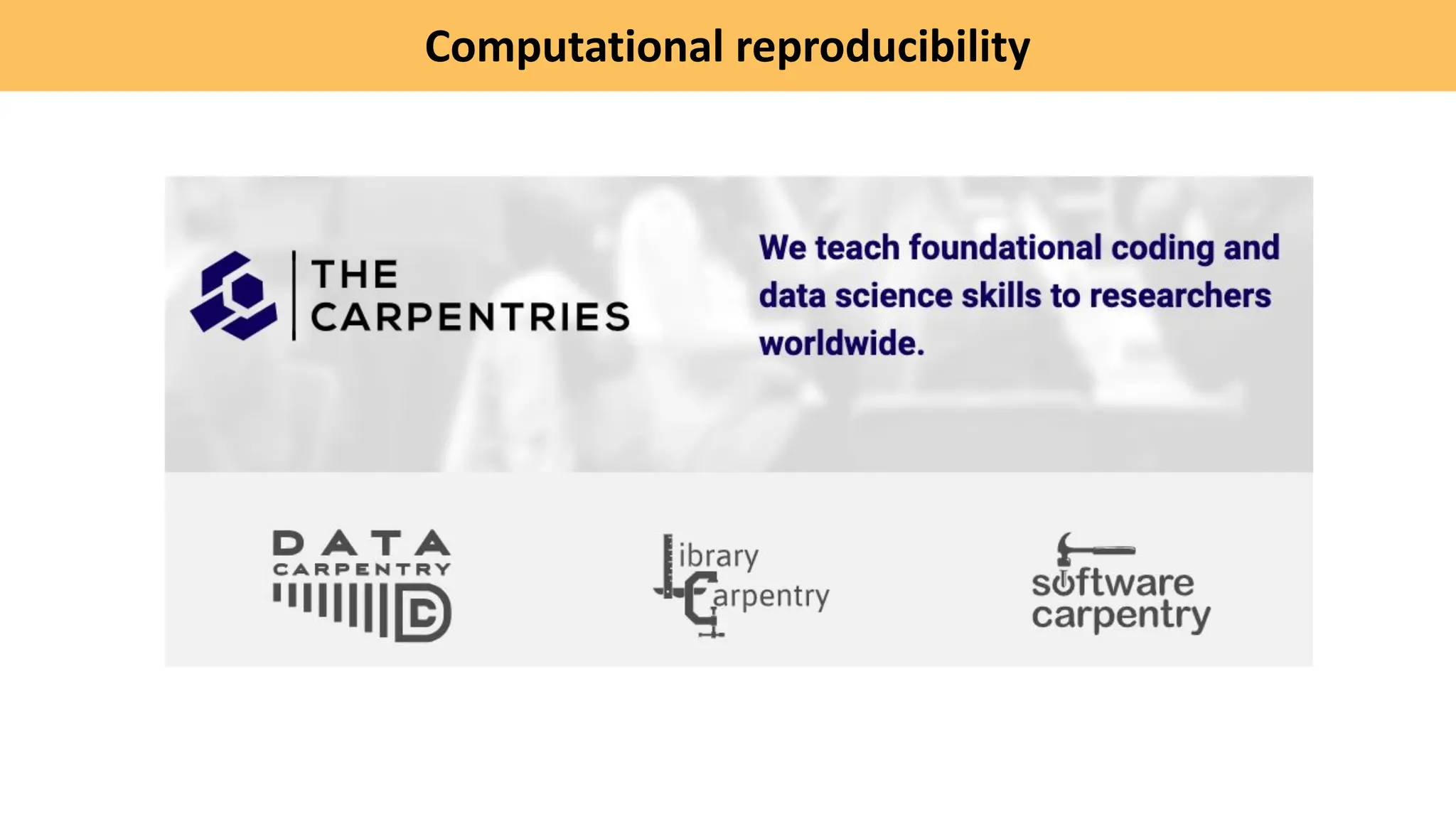 Computational reproducibility
 