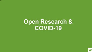 Open Research &
COVID-19
13
 