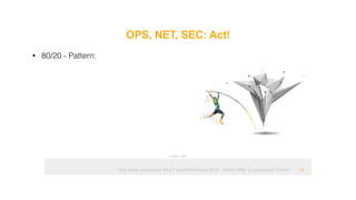 Ops hates containers! Why? OpenRheinRuhr 2018 - Martin Alfke © example42 GmbH
OPS, NET, SEC: Act!
!14
• 80/20 - Pattern:
Image: tatlin
 