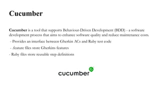 Automation testing using Ruby with Cucumber in Docker | PPTX