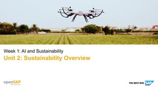 Week 1: AI and Sustainability
Unit 2: Sustainability Overview
 