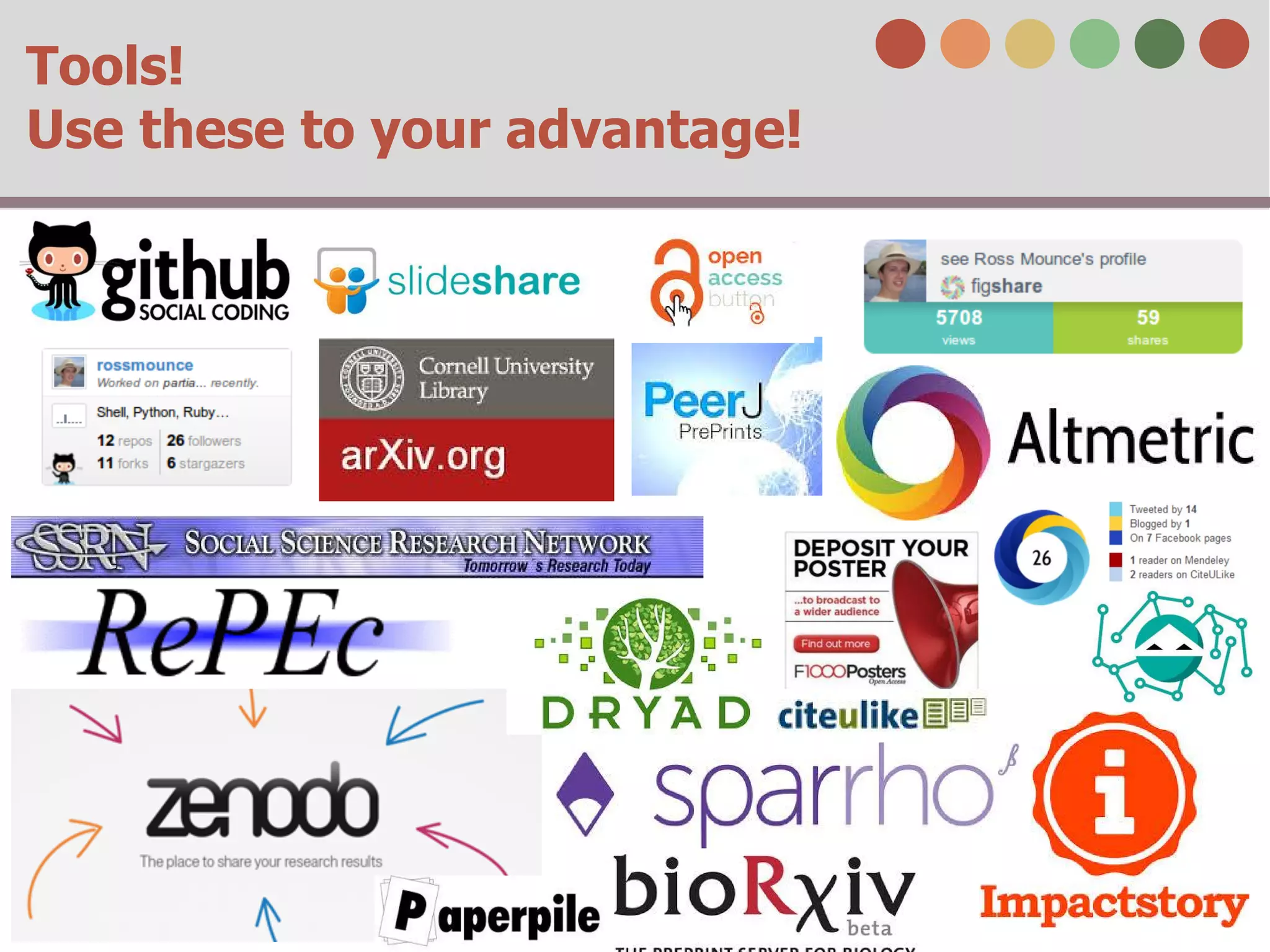 Tools! 
Use these to your advantage! 
