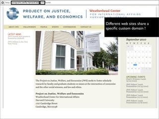 Different web sites share a
speciﬁc custom domain !
 