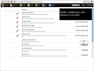 Enable / disable your site’s
features in one click.
 