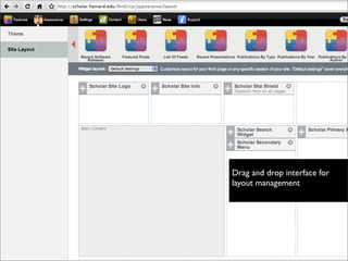 Drag and drop interface for
layout management
 