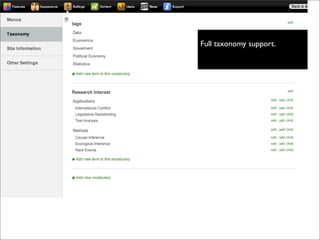 Full taxonomy support.
 