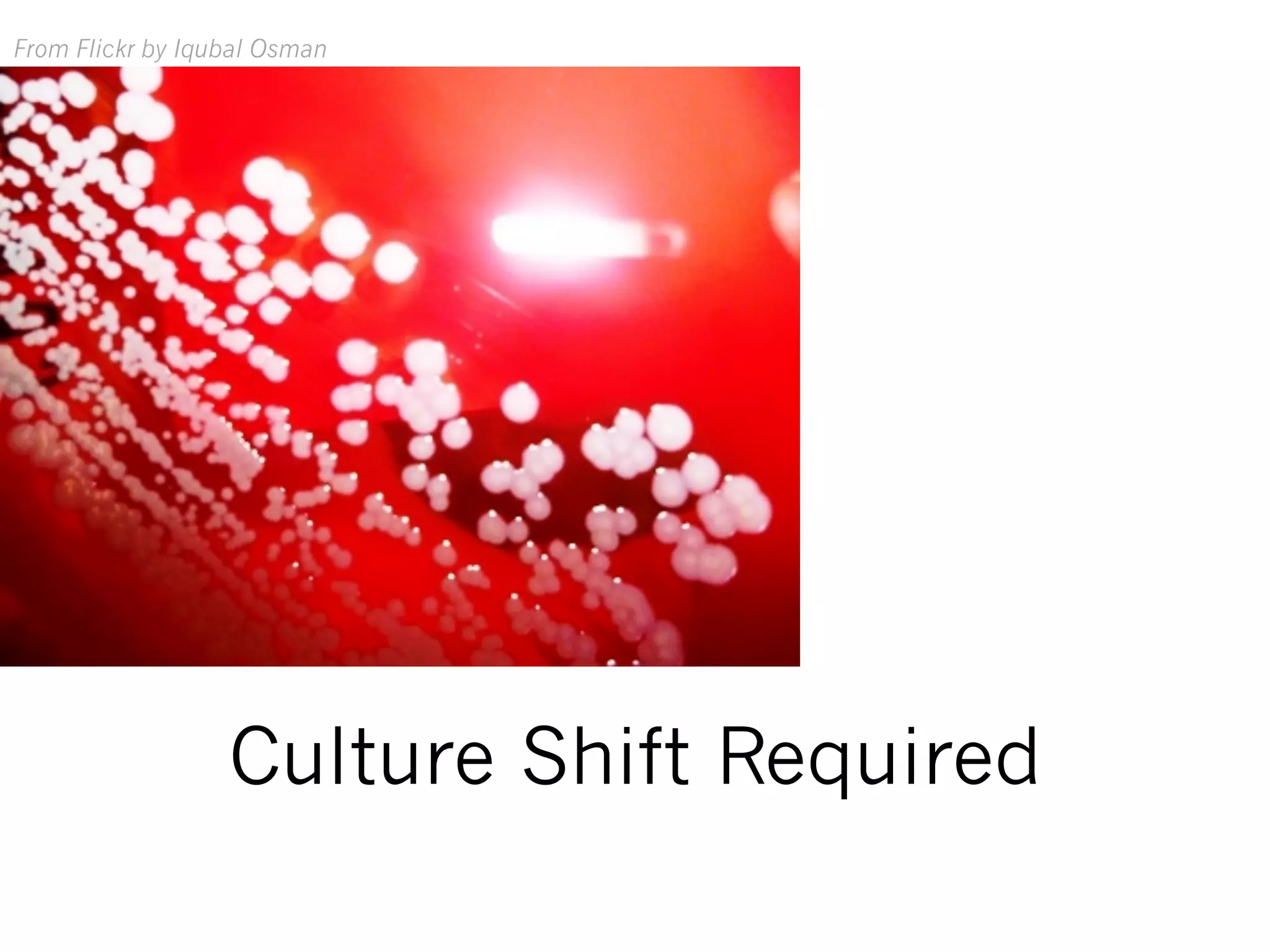 From Flickr by Iqubal Osman
Culture Shift Required
 