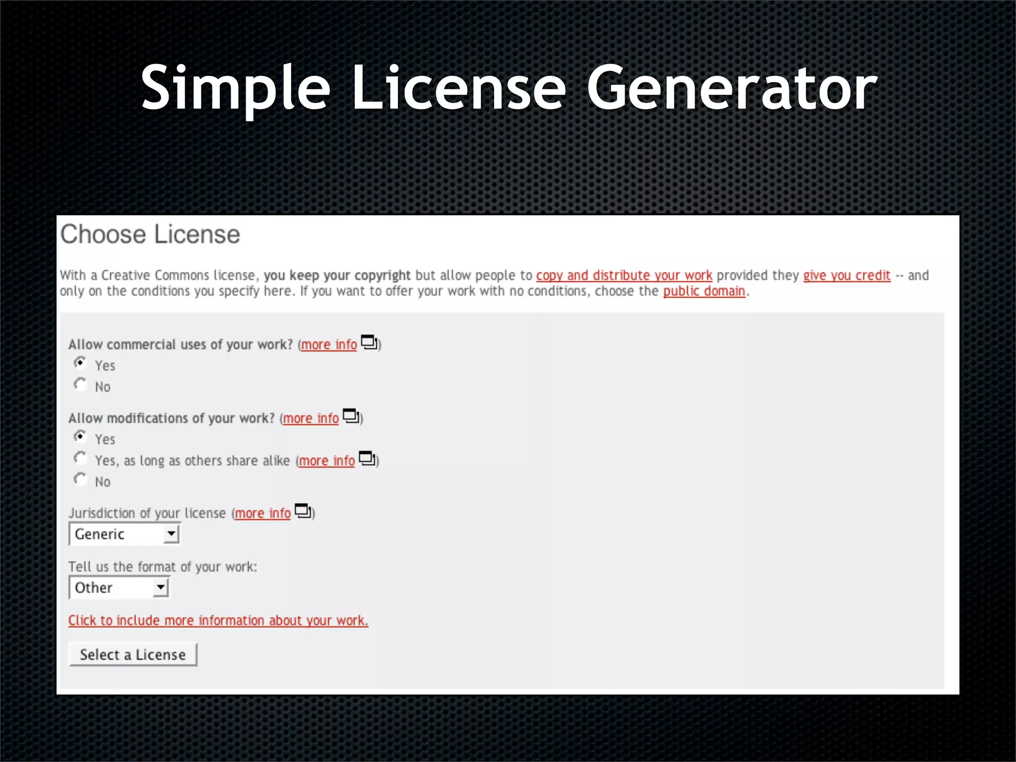 Simple License Generator
 