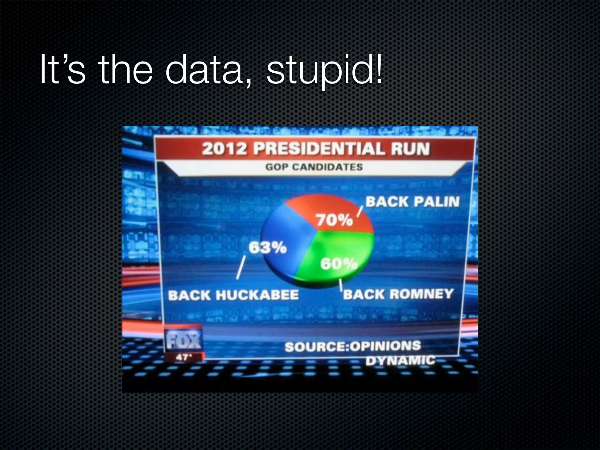 It’s the data, stupid!
 