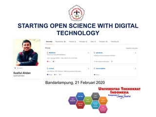 STARTING OPEN SCIENCE WITH DIGITAL
TECHNOLOGY
Bandarlampung, 21 Februari 2020
 