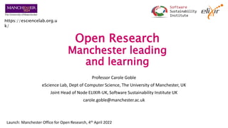 Manchester Open Learning Open Research: Manchester leading and learning | PPTX