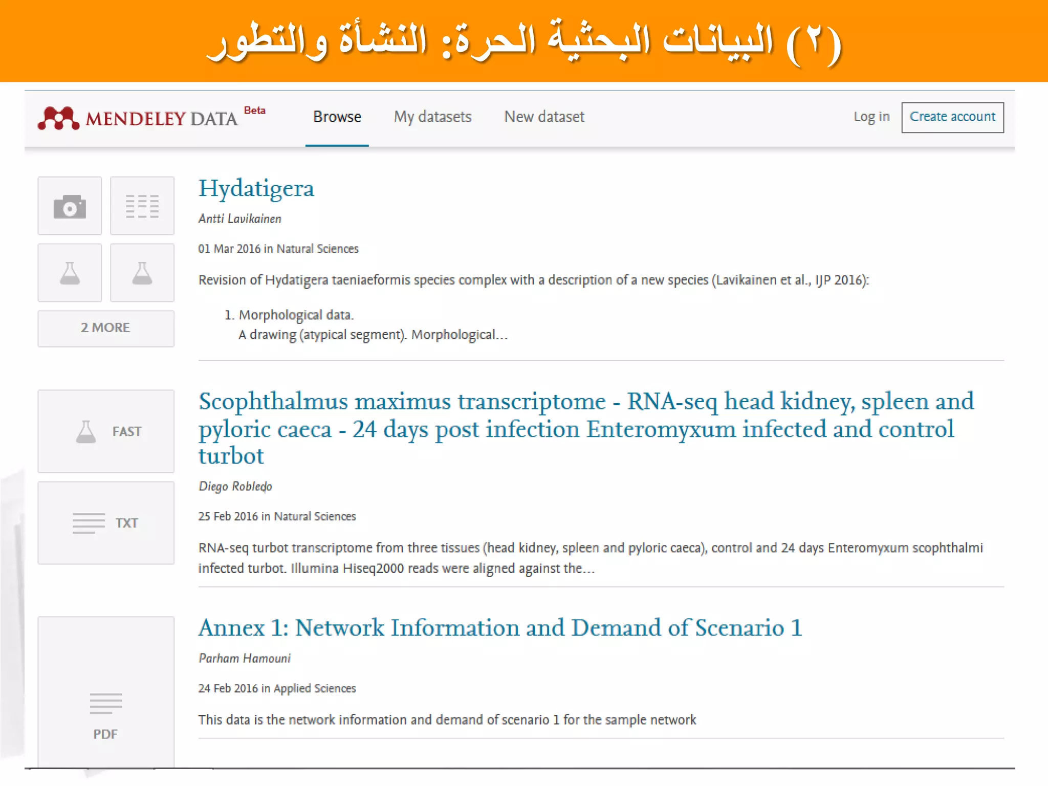 (2)‫الحرة‬ ‫البحثيت‬ ‫البياناث‬:‫والتطور‬ ‫النشأة‬
 