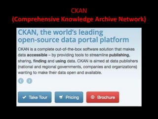 CKAN
(Comprehensive Knowledge Archive Network)
 