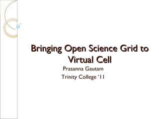 Bringing Open Science Grid to Virtual Cell Prasanna Gautam Trinity College ‘11 