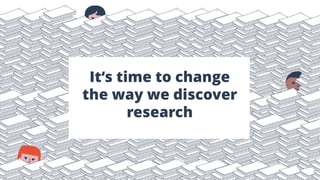It‘s time to change
the way we discover
research
 