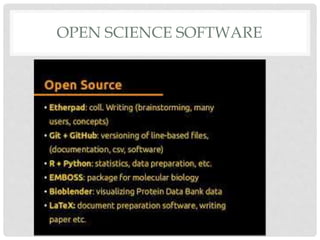 OPEN SCIENCE SOFTWARE
 