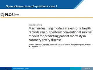 Open science research questions: case 2
2-Jul-2012 Insert > Header & footer
 
