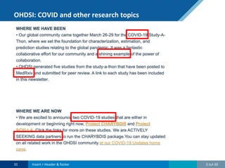 OHDSI: COVID and other research topics
2-Jul-2031 Insert > Header & footer
 