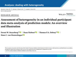 Analyses: dealing with heterogeneity
2-Jul-2038 Insert > Header & footer
 
