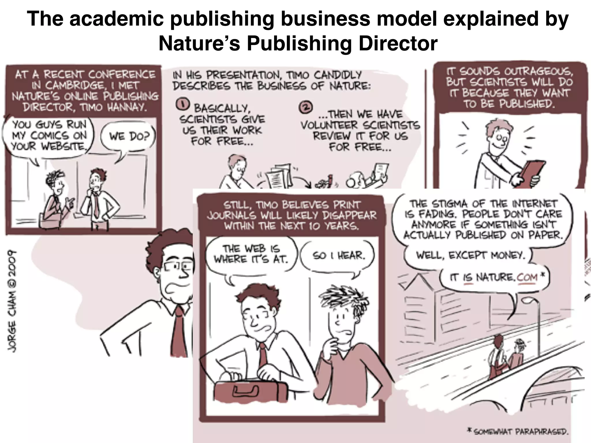 The academic publishing business model explained by
Nature’s Publishing Director
 