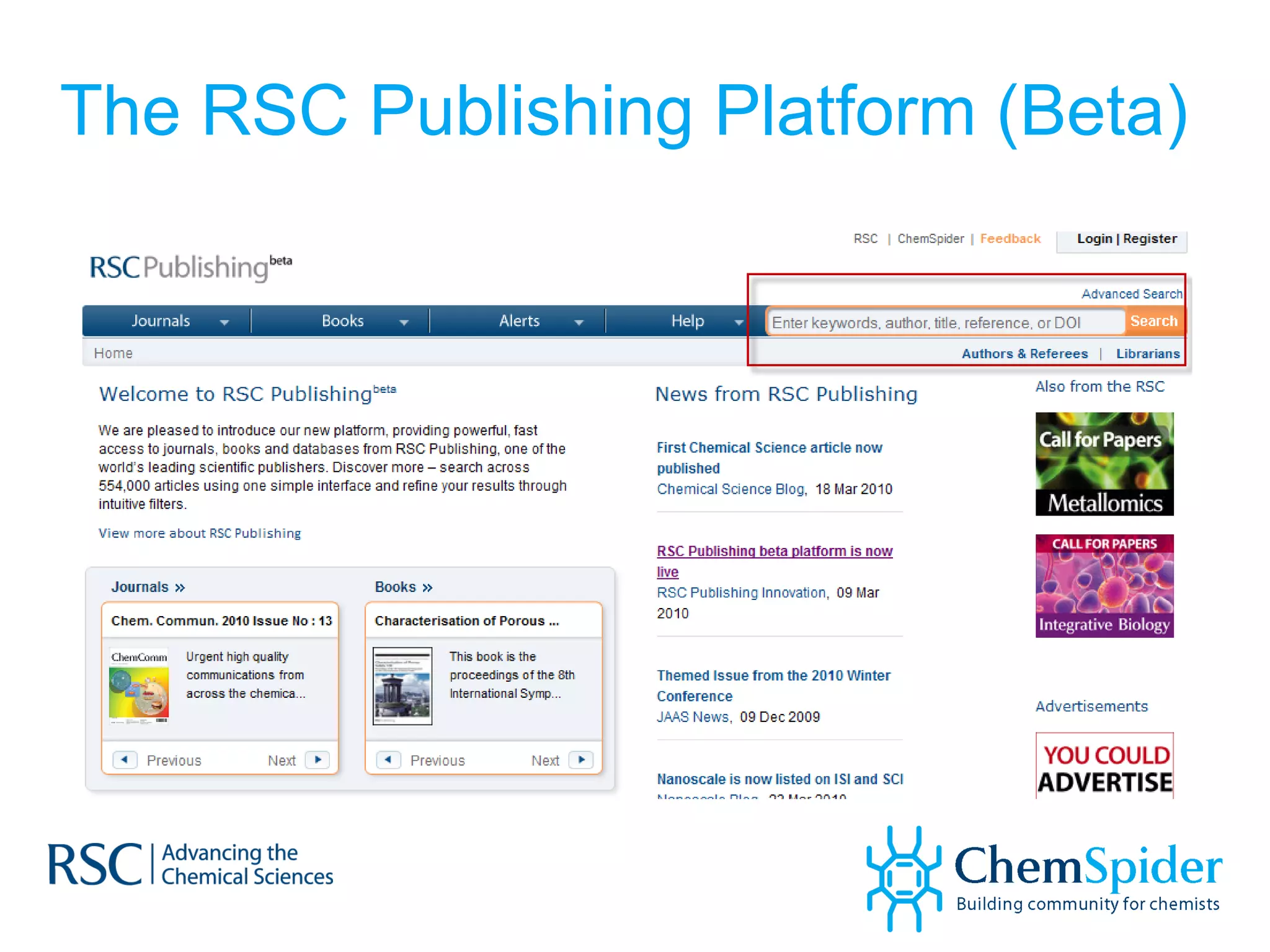 The RSC Publishing Platform (Beta) 