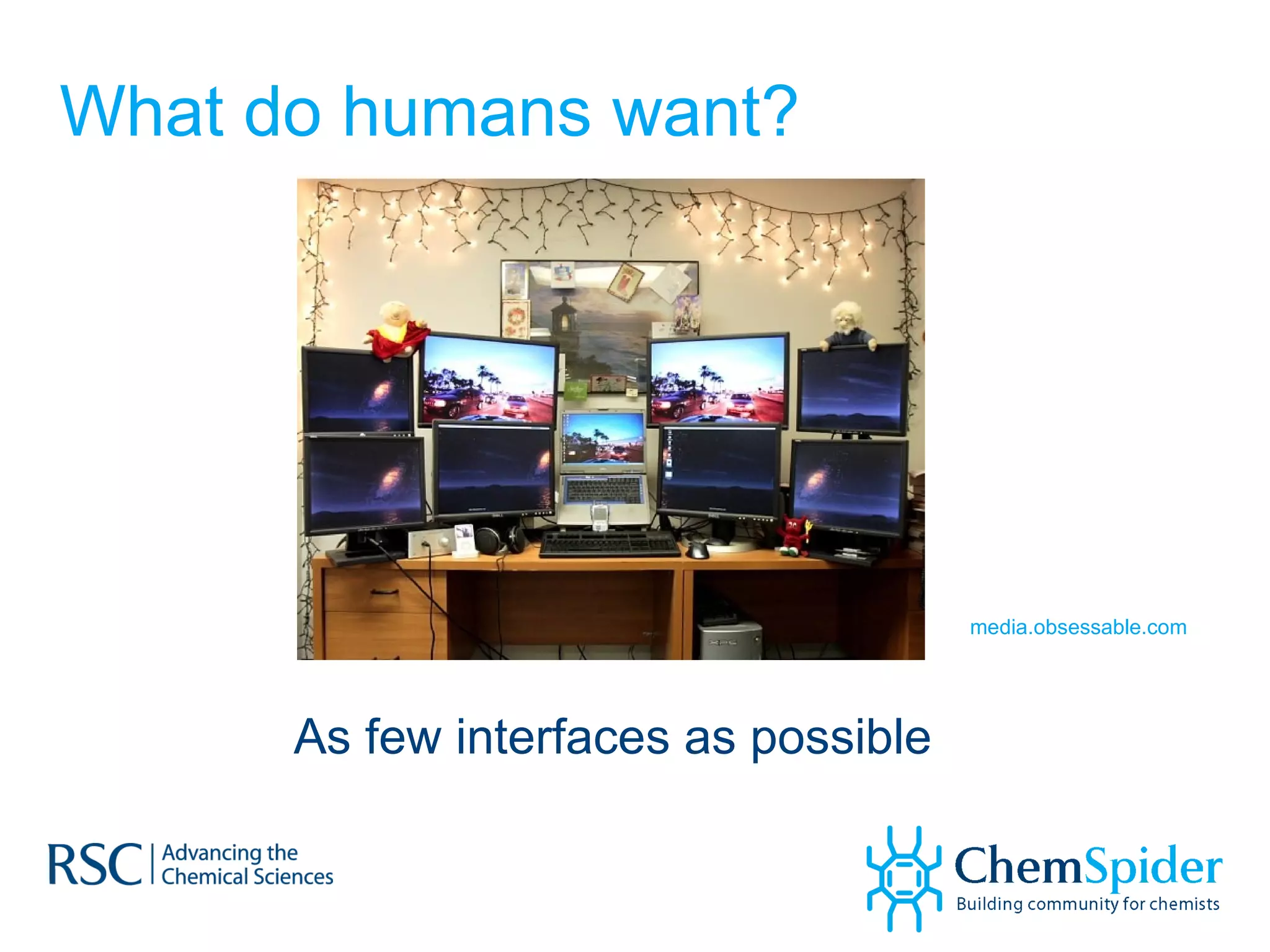 media.obsessable.com As few interfaces as possible What do humans want? 